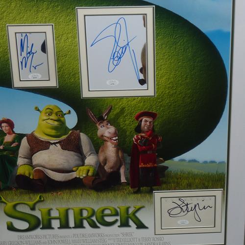 Shrek Full-Size Movie Poster Deluxe Framed with Mike Myers, Eddie Murphy, Cameron Diaz And John Lithgow Autographs - JSA-Powers Sports Memorabilia