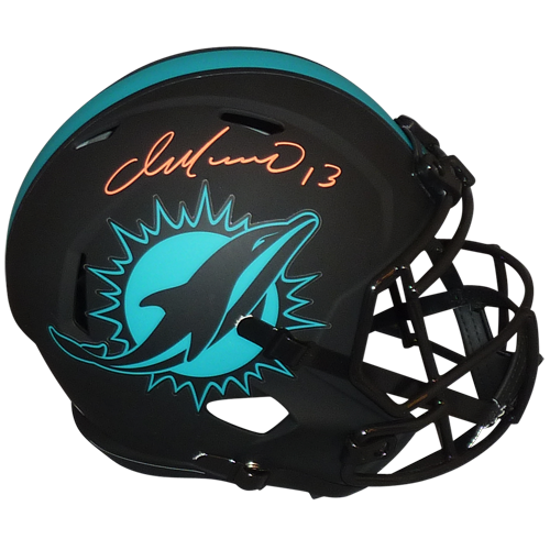 Autographed Dan Marino Miami Dolphins (ECLIPSE Alternate) Deluxe Full-Size Replica Helmet - Beckett-Powers Sports Memorabilia