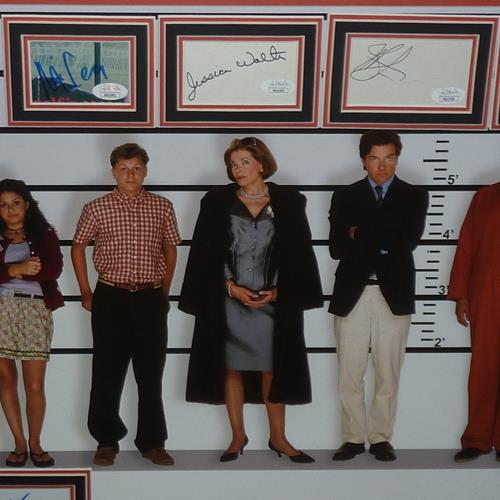 Arrested Development Full-Size TV Poster Deluxe Framed with all 9 Cast Autographs - JSA | Collectible Memorabilia-Powers Sports Memorabilia
