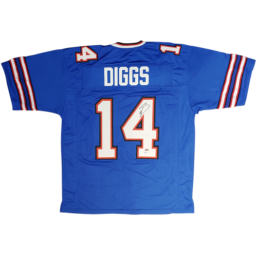 Autographed Stefon Diggs Buffalo (Blue #14) Custom Jersey - Beckett-Powers Sports Memorabilia