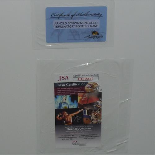 Terminator Full-Size Movie Poster Deluxe Framed with Arnold Schwarzenegger Autograph - JSA | Collectible Memorabilia-Powers Sports Memorabilia