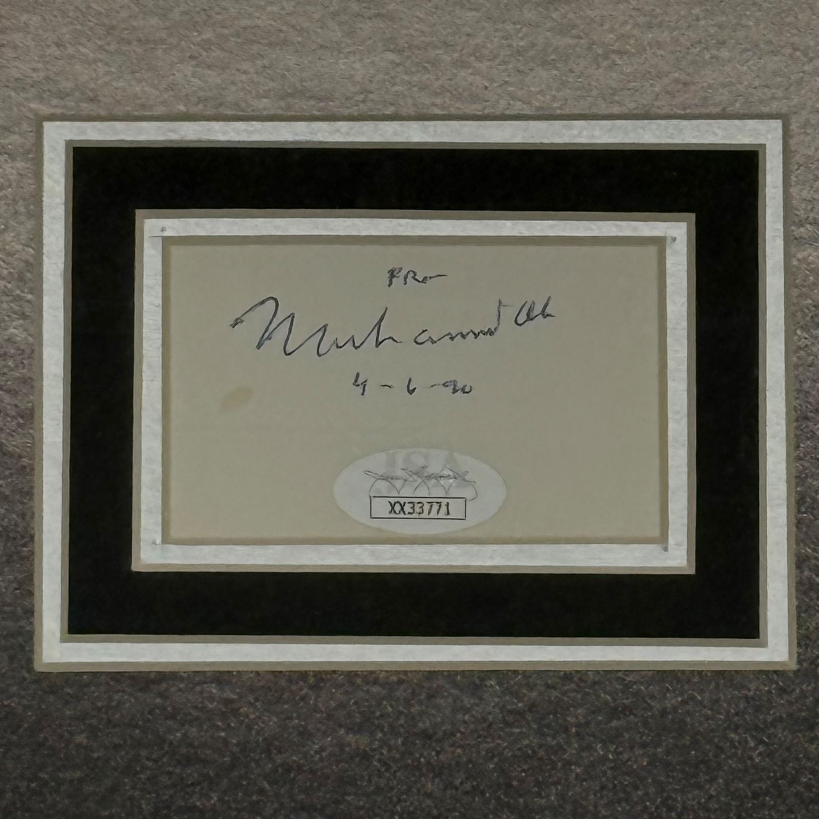 Muhammad Ali Full-Size Boxing Poster (over Liston) Deluxe Framed with Autograph - JSA | Collectible Memorabilia-Powers Sports Memorabilia