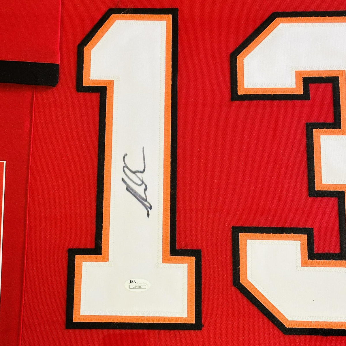 Autographed Mike Evans Tampa Bay (Red #13) Deluxe Framed Jersey - JSA-Powers Sports Memorabilia