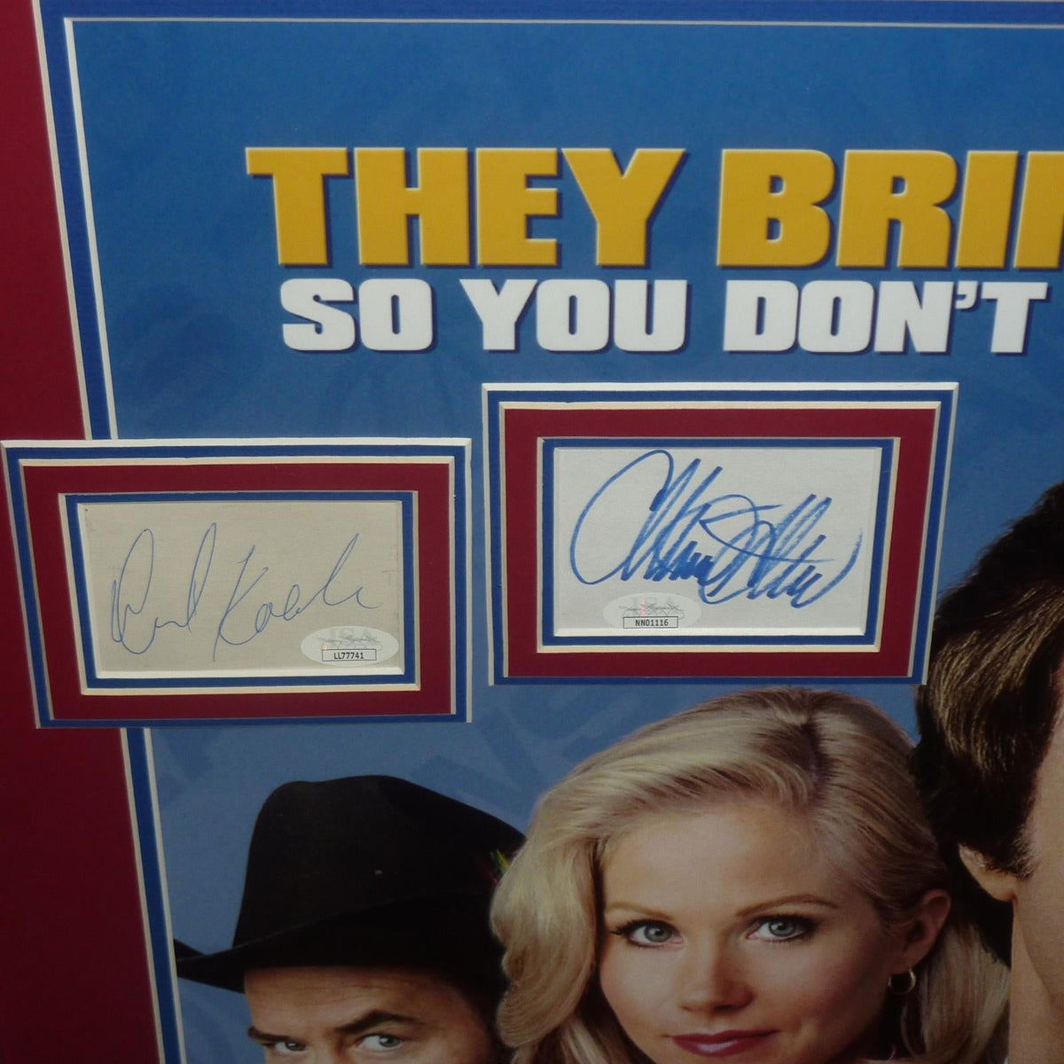 Anchorman Full-Size Movie Poster Deluxe Framed with Will Ferrell, Carell, Rudd, Applegate and Koechner Autographs - JSA-Powers Sports Memorabilia