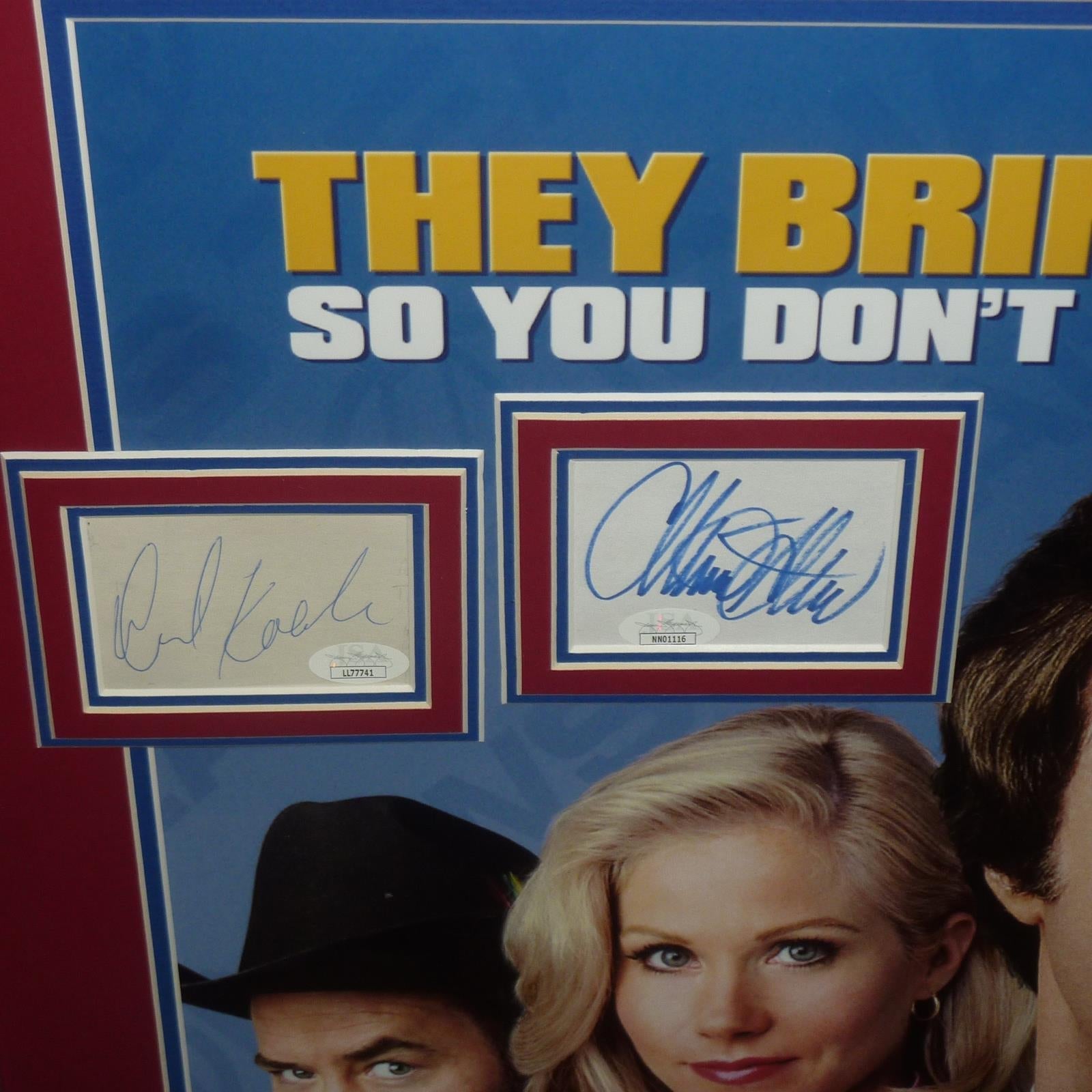 Anchorman Full-Size Movie Poster Deluxe Framed with Will Ferrell, Carell, Rudd, Applegate and Koechner Autographs - JSA-Powers Sports Memorabilia