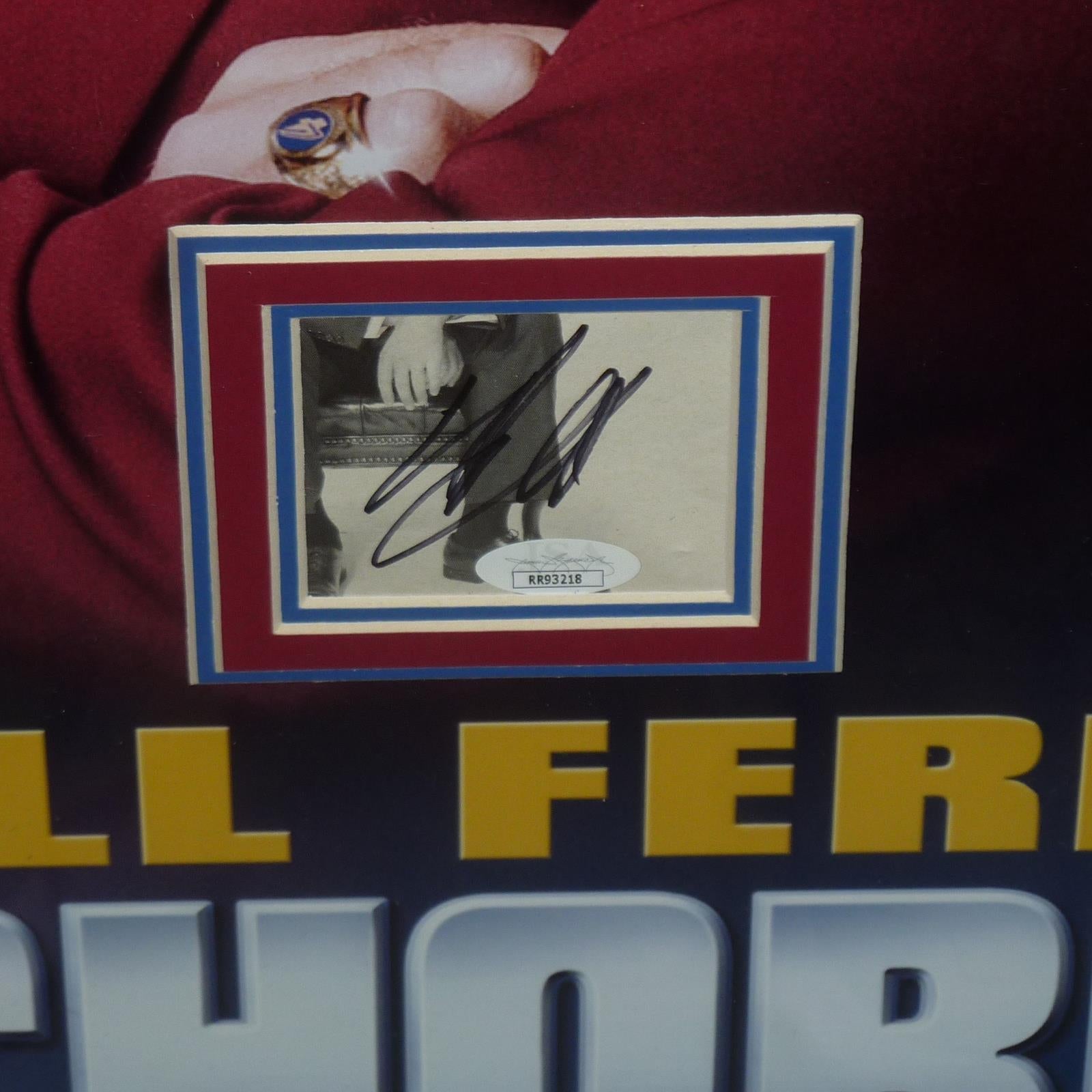Anchorman Full-Size Movie Poster Deluxe Framed with Will Ferrell, Carell, Rudd, Applegate and Koechner Autographs - JSA-Powers Sports Memorabilia