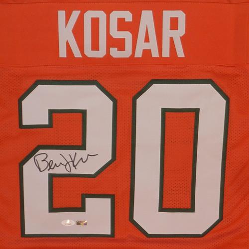 Autographed Bernie Kosar Miami (Orange #20) Custom Jersey - JSA-Powers Sports Memorabilia