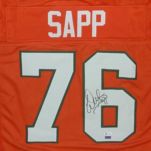 Autographed Warren Sapp Miami Hurricanes (Orange #76) Custom Jersey - Beckett-Powers Sports Memorabilia