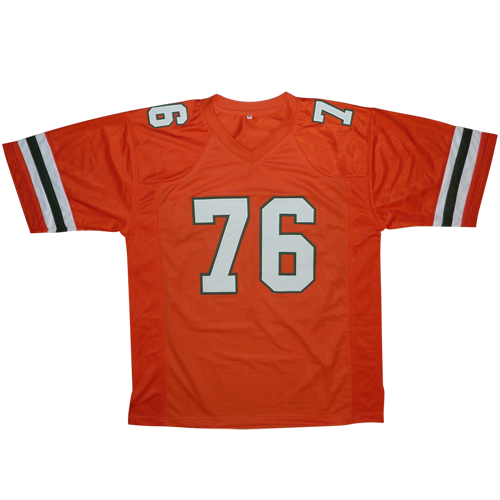 Autographed Warren Sapp Miami Hurricanes (Orange #76) Custom Jersey - Beckett-Powers Sports Memorabilia