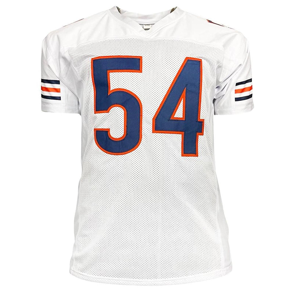 Autographed Brian Urlacher Chicago (White #54) Custom Jersey w "HOF 18" - Beckett-Powers Sports Memorabilia