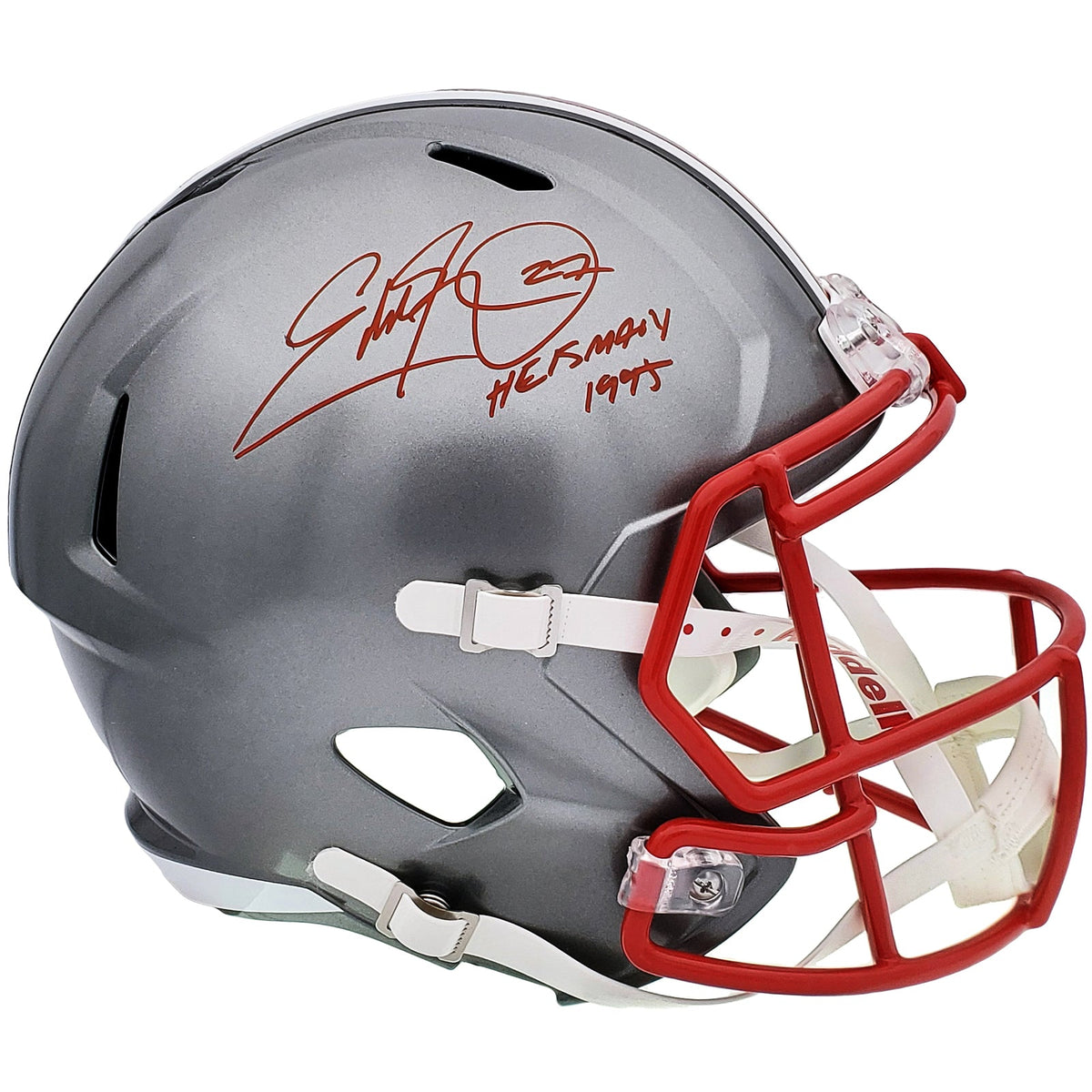 Autographed Eddie George Ohio State Buckeyes Deluxe Full-Size Replica Helmet w/ Heisman 95 - JSA-Powers Sports Memorabilia