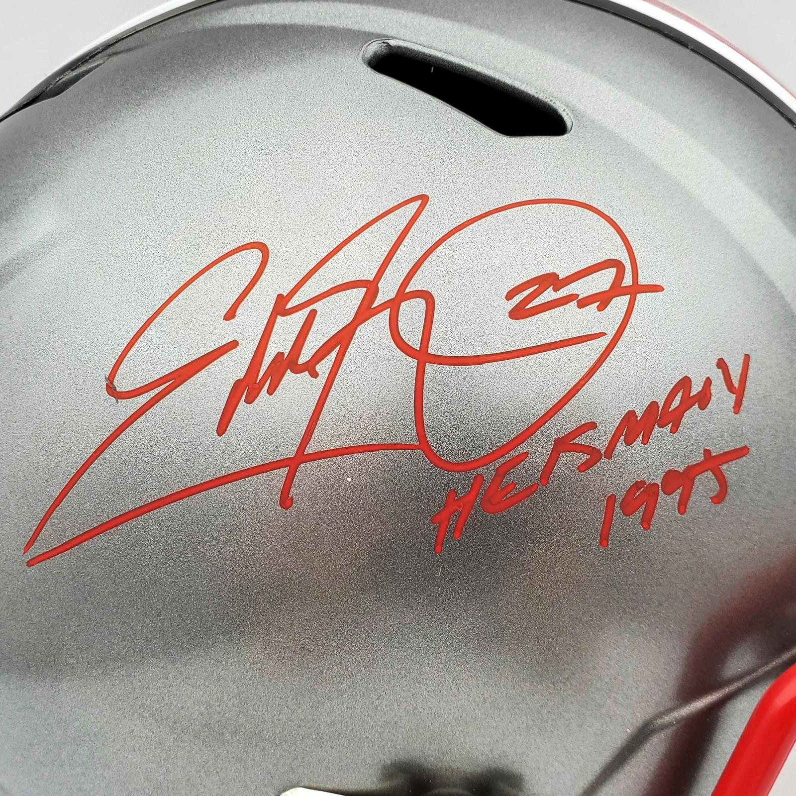 Autographed Eddie George Ohio State Buckeyes Deluxe Full-Size Replica Helmet w/ Heisman 95 - JSA-Powers Sports Memorabilia