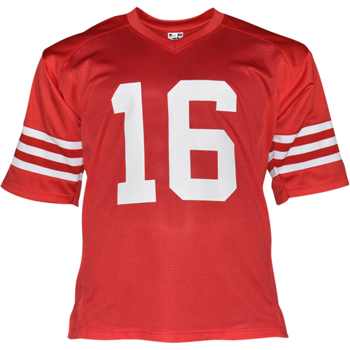 Autographed Joe Montana San Francisco (Red #16) Custom STAT Jersey - JSA-Powers Sports Memorabilia