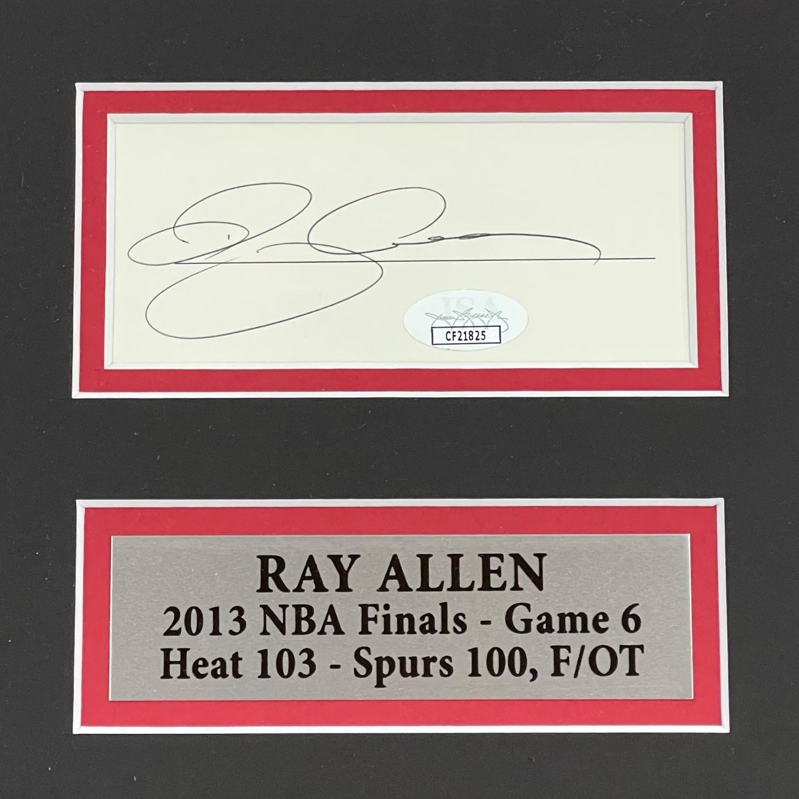 Autographed Ray Allen Miami Heat (Game-Tying Shot) Deluxe Framed 11x14 Piece - JSA-Powers Sports Memorabilia
