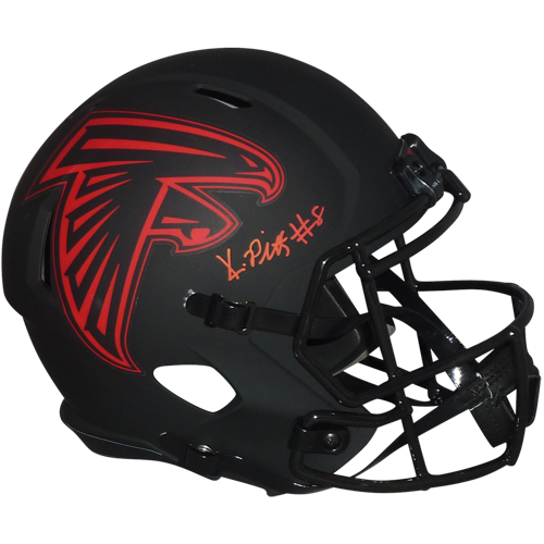 Autographed Kyle Pitts Atlanta Falcons (ECLIPSE Alternate) Deluxe Full-Size Replica Helmet - Beckett-Powers Sports Memorabilia
