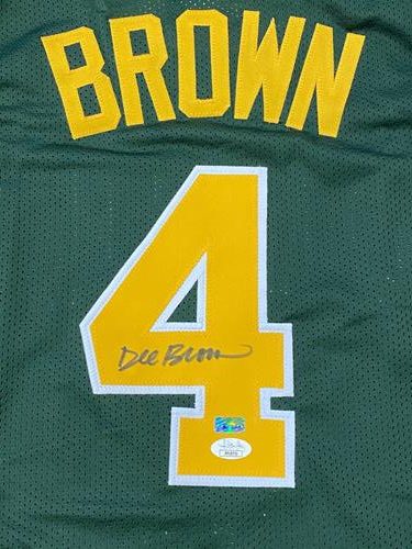 Autographed Dee Brown Jacksonville University Dolphins (Green #4) Jersey - JSA-Powers Sports Memorabilia