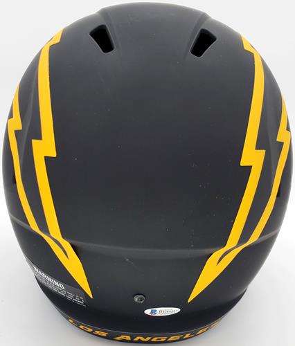 Autographed Justin Herbert Los Angeles Chargers (ECLIPSE Alternate) Deluxe Full-Size Replica Helmet - Beckett-Powers Sports Memorabilia