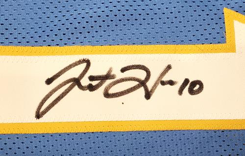 Autographed Justin Herbert Los Angeles (Powder Blue #10) Custom Jersey - Beckett-Powers Sports Memorabilia