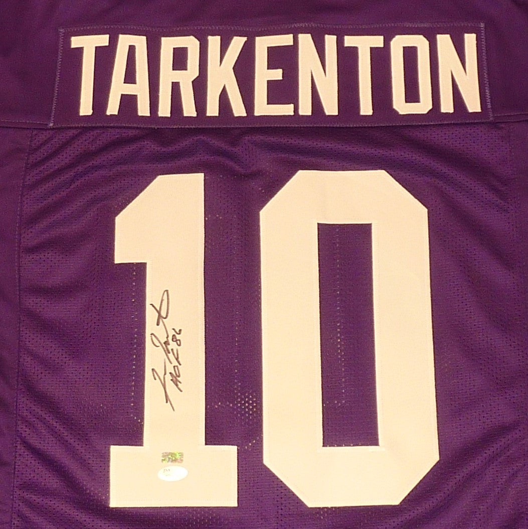 Autographed Fran Tarkenton Minnesota Vikings (Purple #10) Custom Jersey w/ HOF 85 - Beckett-Powers Sports Memorabilia
