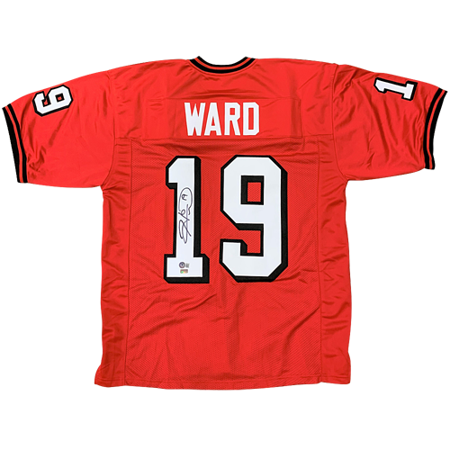Autographed Hines Ward Georgia (Red #19) Custom Jersey - BAS-Powers Sports Memorabilia
