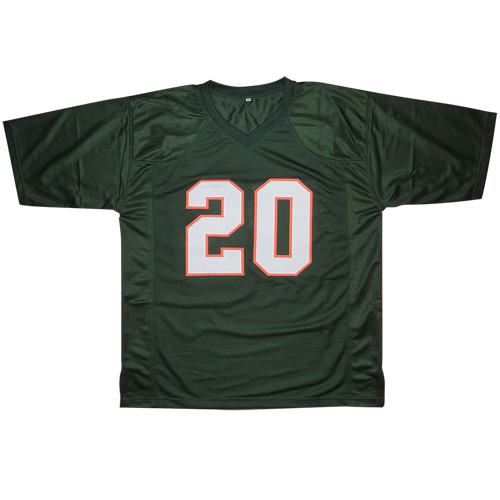 Autographed Ed Reed Miami (Green #20) Custom Jersey - JSA-Powers Sports Memorabilia
