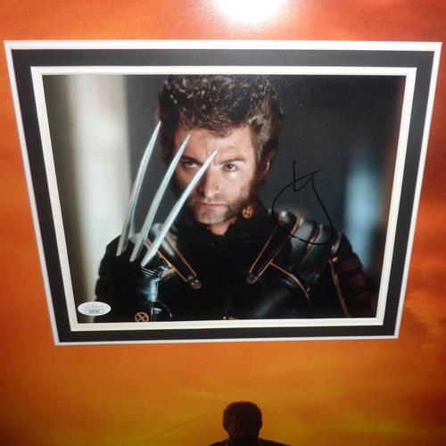 Autographed Logan X-Men Full-Size Movie Poster Deluxe Framed with Hugh Jackman 8x10 Photo - JSA-Powers Sports Memorabilia