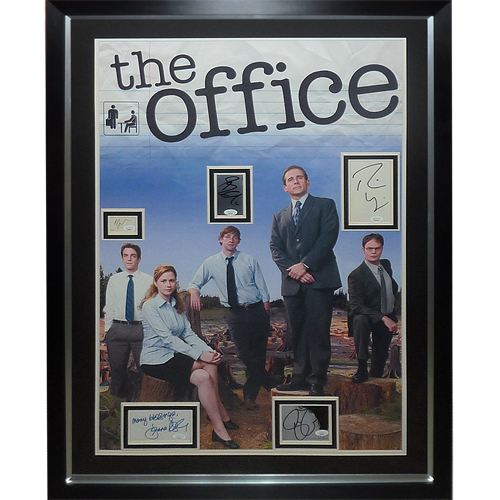 The Office Full-Size TV Poster Deluxe Framed with 5 Cast Autographs - JSA | Collectible Memorabilia-Powers Sports Memorabilia
