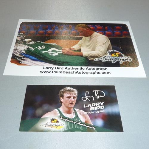 Autographed Larry Bird Boston (Green #33) Custom Jersey - Beckett Witness-Powers Sports Memorabilia