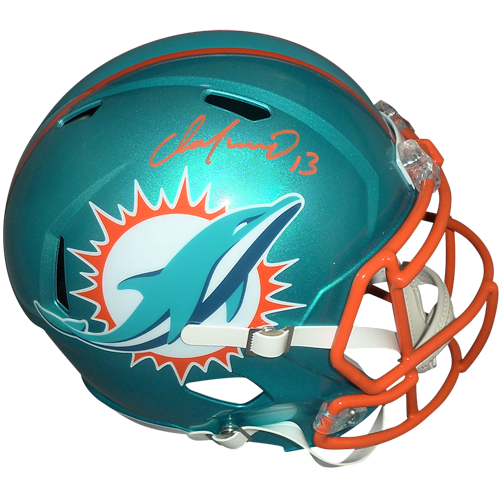 Autographed Dan Marino Miami Dolphins (FLASH Alternate) Deluxe Full-Size Replica Helmet - JSA Witness-Powers Sports Memorabilia