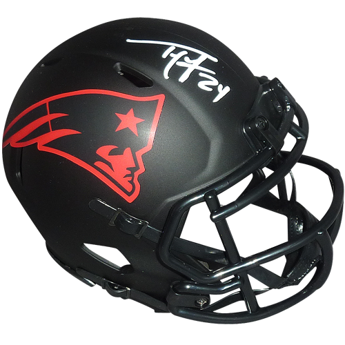 Autographed Ty Law New England Patriots (ECLIPSE Alternate) Mini Helmet - Beckett-Powers Sports Memorabilia