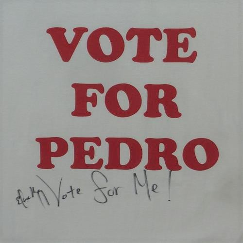 Autographed Efren Ramirez Napoleon Dynamite VOTE FOR PEDRO T-Shirt - Beckett-Powers Sports Memorabilia