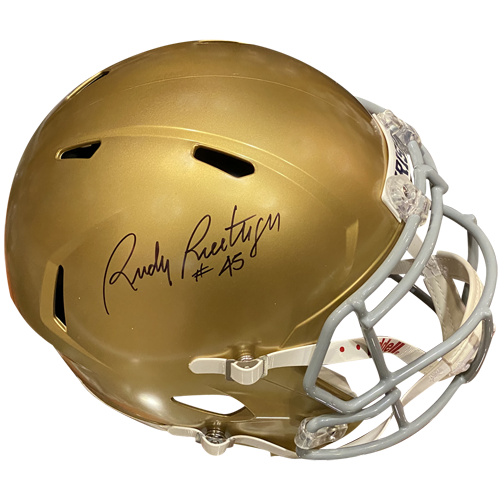 Autographed Rudy Ruettiger Notre Dame Fighting Irish Deluxe Full-Size Replica Helmet - JSA-Powers Sports Memorabilia