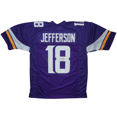 Autographed Justin Jefferson Minnesota Vikings (Purple #18) Custom Jersey - Beckett-Powers Sports Memorabilia