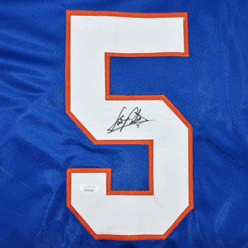 Autographed Denis Potvin New York (Blue #5) Custom Hockey Jersey - JSA-Powers Sports Memorabilia