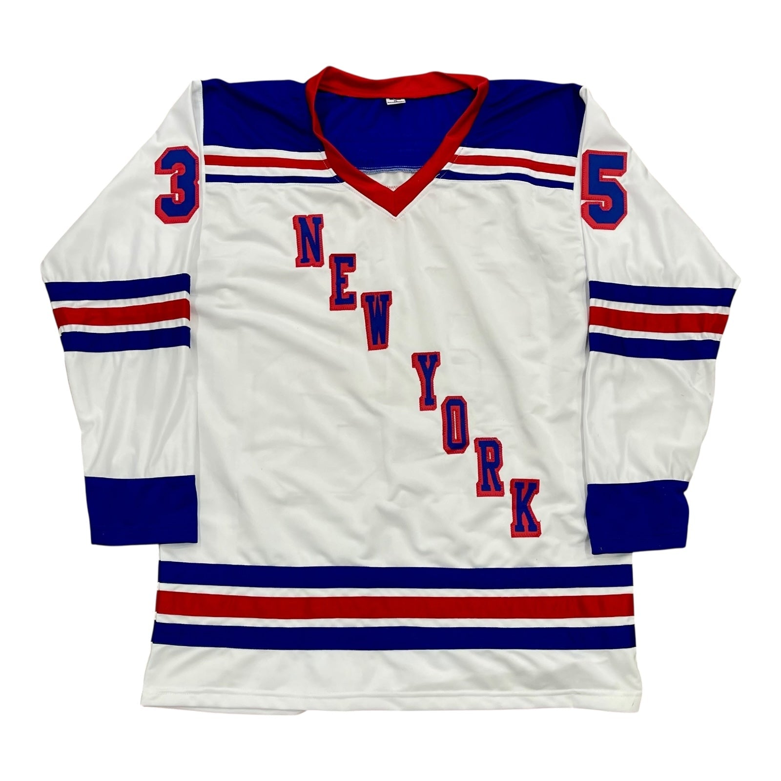 Autographed Mike Richter New York (White #35) Custom Hockey Jersey - JSA-Powers Sports Memorabilia