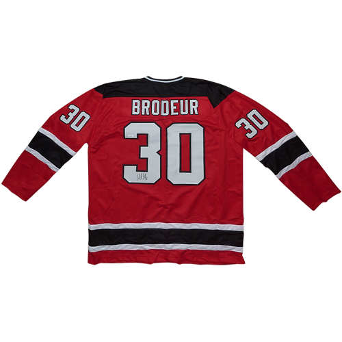 Autographed Martin Brodeur New Jersey (Red #30) Custom Hockey Jersey - JSA-Powers Sports Memorabilia