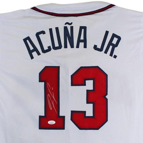 Autographed Ronald Acuna Jr. Atlanta (White #13) Custom Baseball Jersey - JSA-Powers Sports Memorabilia