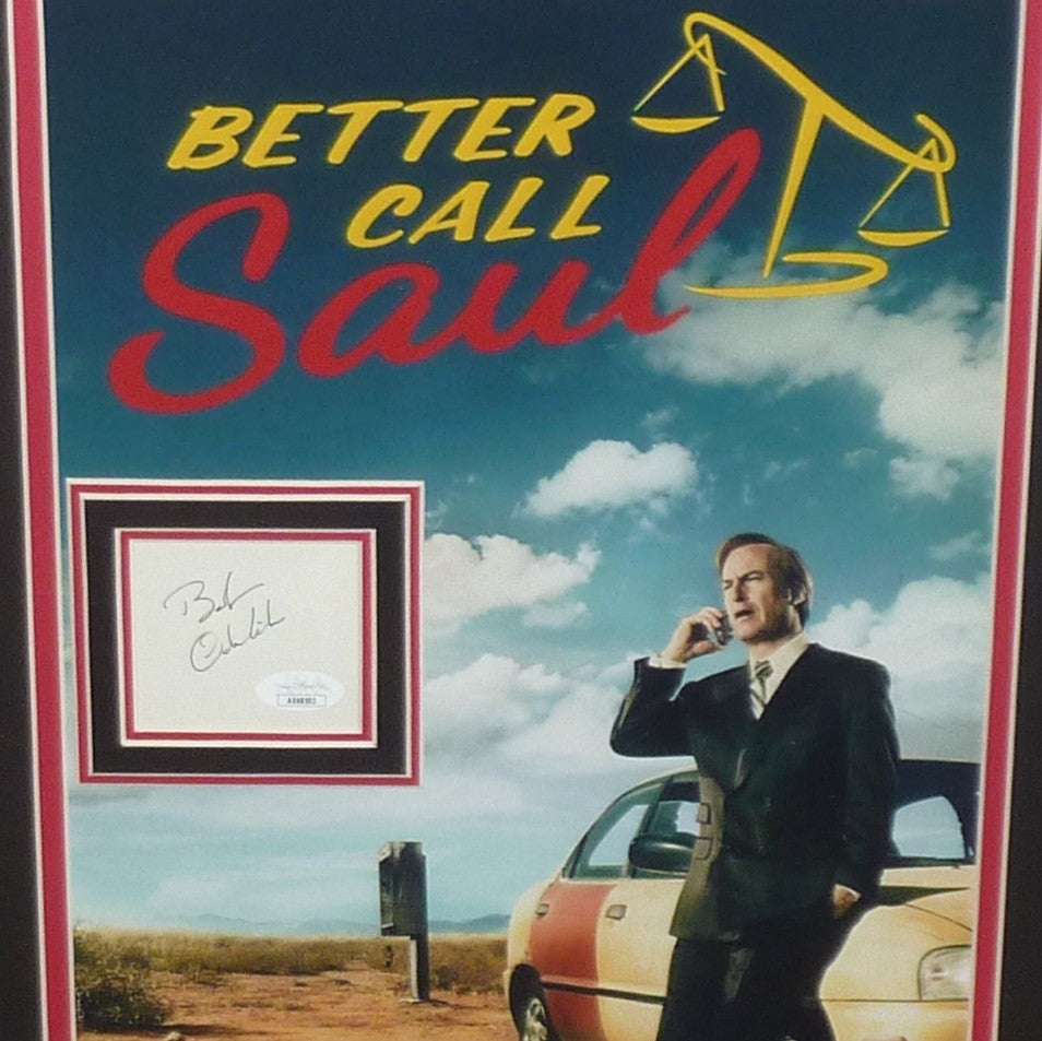 Better Call Saul 11x17 Movie Poster Deluxe Framed with Bob Odenkirk Autograph with LWYRUP License Plate - JSA-Powers Sports Memorabilia