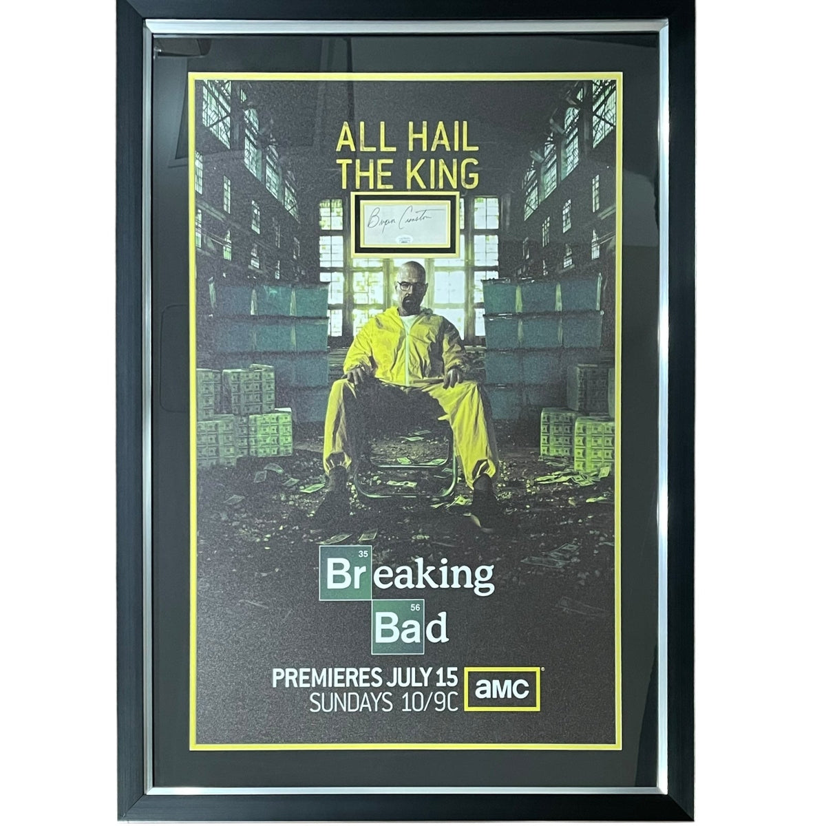 Breaking Bad Full-Size TV Poster Deluxe Framed with Bryan Cranston Autograph - JSA | Collectible Memorabilia-Powers Sports Memorabilia