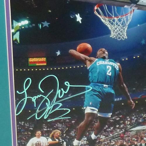 Autographed Larry Johnson Charlotte Hornets (1992 Slam Dunk Contest) Deluxe Framed 11x14 Photo - JSA-Powers Sports Memorabilia