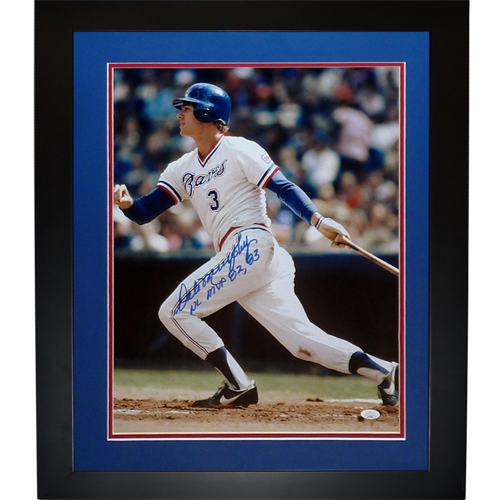 Autographed Dale Murphy Atlanta Braves Deluxe Framed 16x20 Photo w/ NL MVP 82, 83 - JSA-Powers Sports Memorabilia