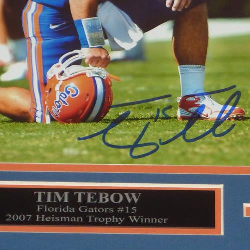 Autographed Tim Tebow Florida Gators (Tebowing) Deluxe Framed 8x10 Photo - Tebow Holo-Powers Sports Memorabilia