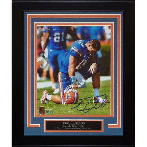 Autographed Tim Tebow Florida Gators (Tebowing) Deluxe Framed 8x10 Photo - Tebow Holo-Powers Sports Memorabilia