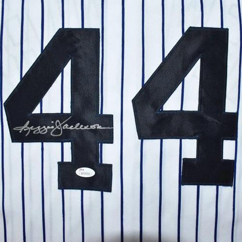 Autographed Reggie Jackson New York (Pinstripe #44) Custom Jersey - JSA-Powers Sports Memorabilia