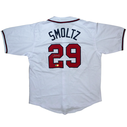 Autographed John Smoltz Atlanta (White #29) Custom Jersey - JSA-Powers Sports Memorabilia