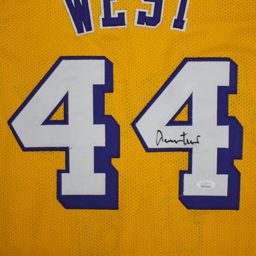 Autographed Jerry West Los Angeles Lakers (Yellow #44) Custom Jersey - JSA-Powers Sports Memorabilia