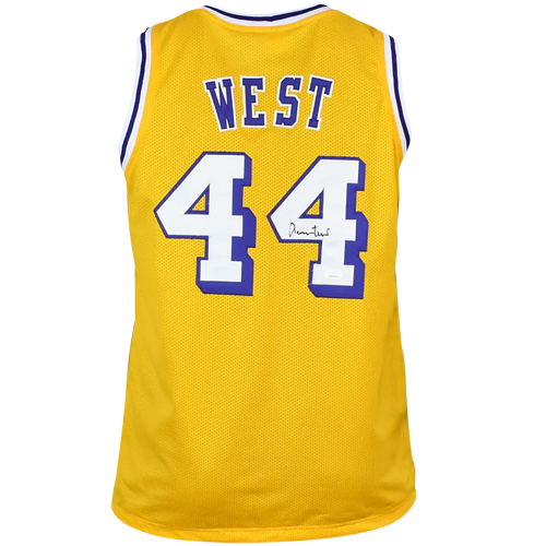 Autographed Jerry West Los Angeles Lakers (Yellow #44) Custom Jersey - JSA-Powers Sports Memorabilia