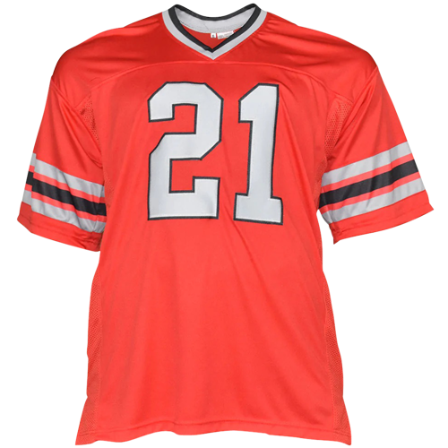 Autographed Deion Sanders Atlanta (Red #21) Custom Jersey - Beckett-Powers Sports Memorabilia