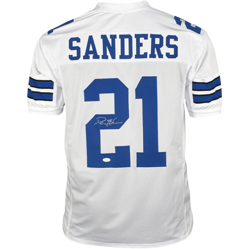 Autographed Deion Sanders Dallas (White #21) Custom Jersey - JSA-Powers Sports Memorabilia