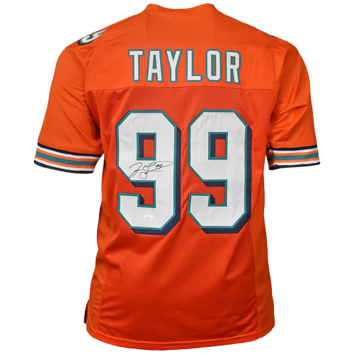 Autographed Jason Taylor Miami (Orange #99) Custom Jersey - JSA-Powers Sports Memorabilia